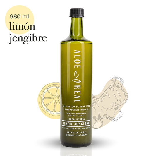 Gel de Aloe Vera 980 ml - Sabor Limón Jengibre