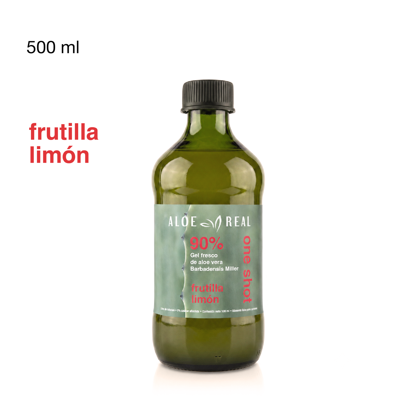 Gel fresco de 90% Aloe Vera - Sabor Frutilla Limón - 500 ml
