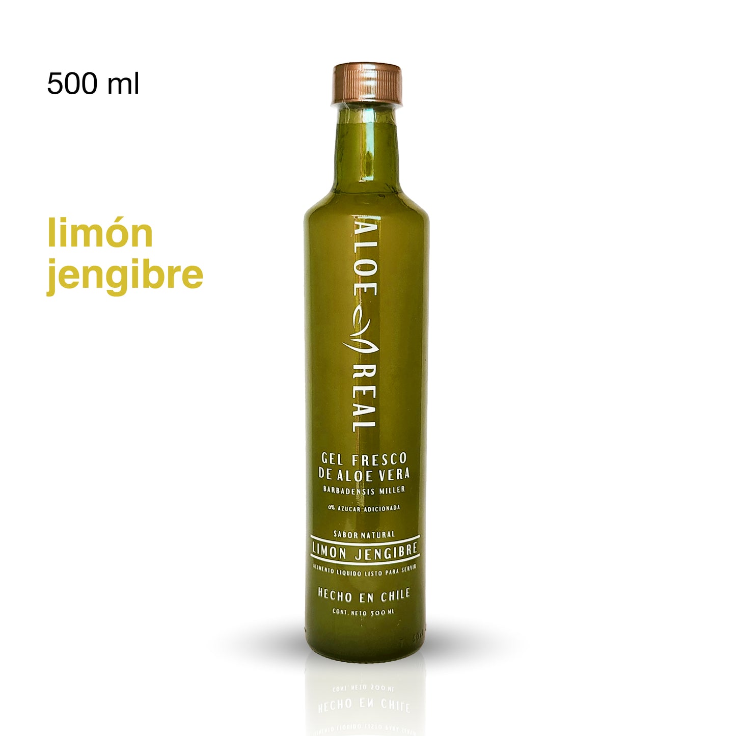 Gel fresco de Aloe Vera - Sabor Limón Jengibre - 500 ml