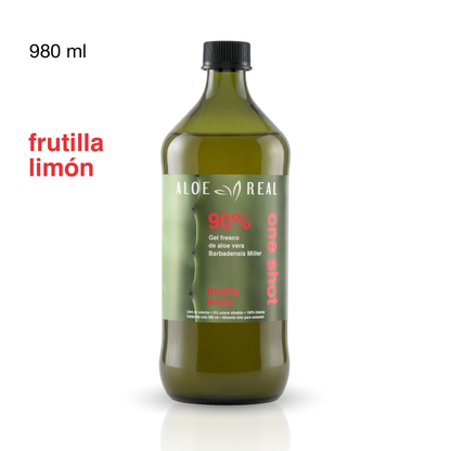 Gel fresco de 90% Aloe Vera - Sabor Frutilla Limón - 980 ml