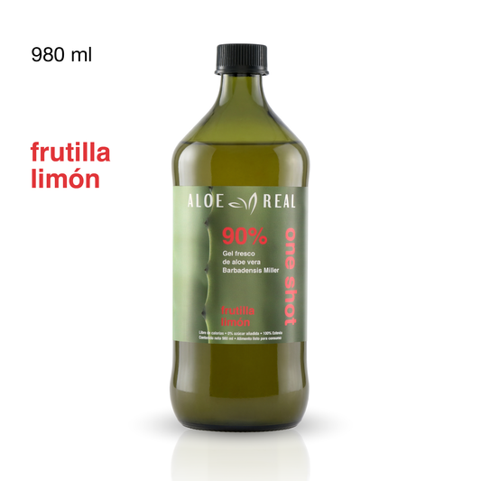 Gel fresco de 90% Aloe Vera - Sabor Frutilla Limón - 980 ml