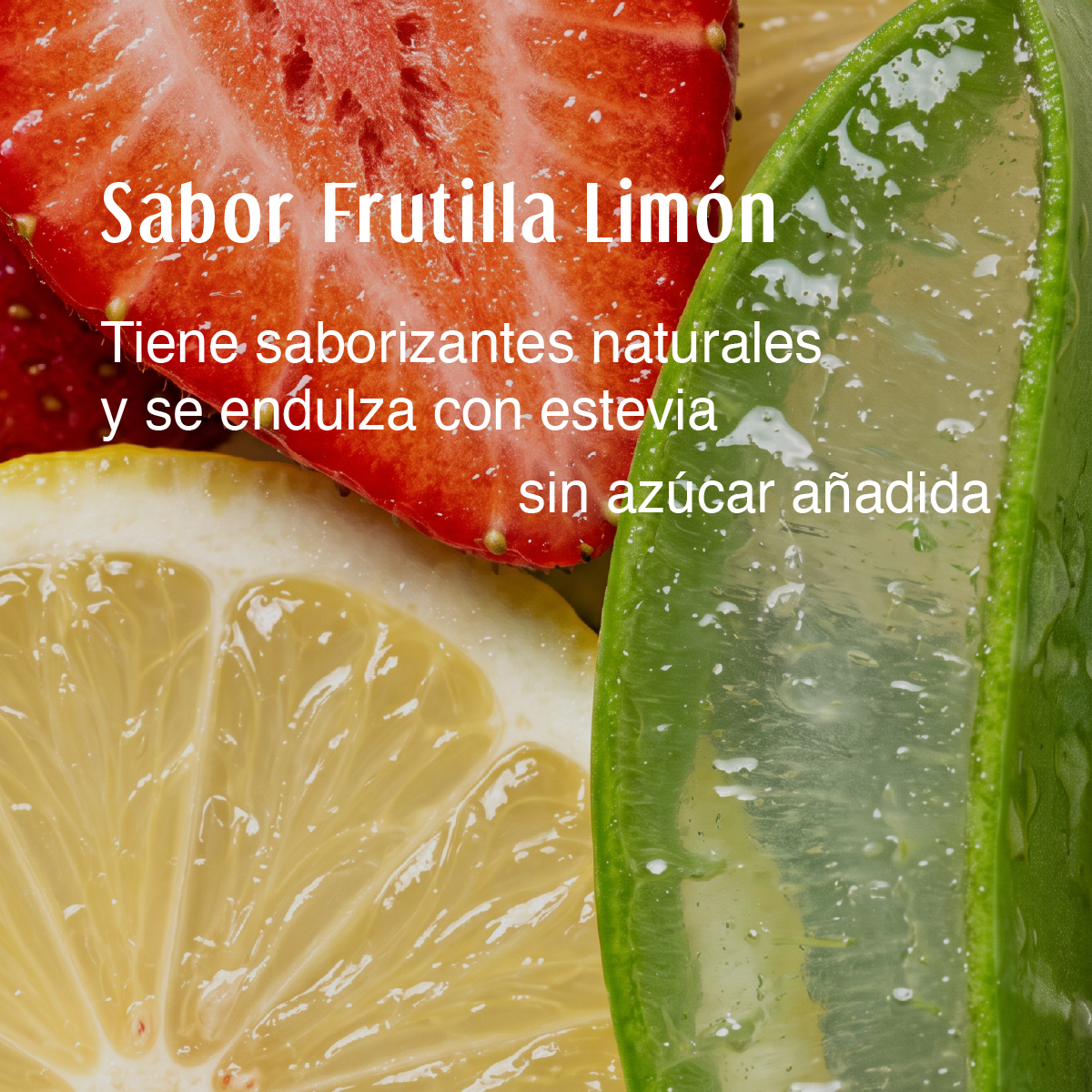 Gel fresco de 90% Aloe Vera - Sabor Frutilla Limón - 980 ml