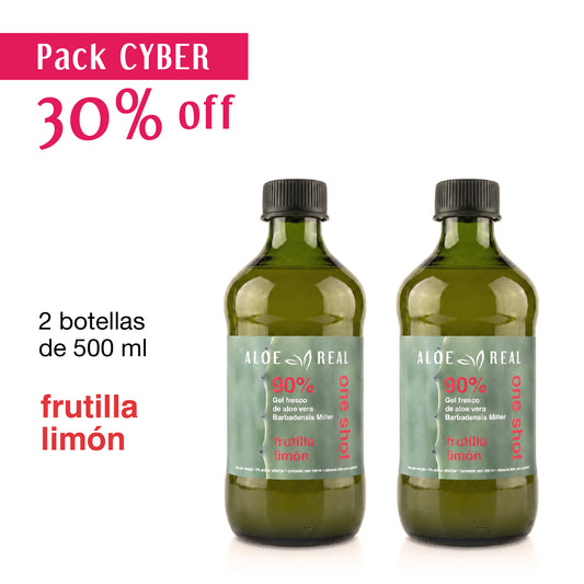 PACK 2 I  Gel fresco de 90% Aloe Vera - Frutilla Limón - 500 ml
