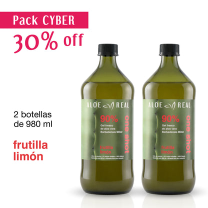 PACK 2 I Gel fresco de 90% Aloe Vera - Frutilla Limón - 980 ml