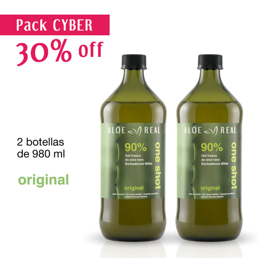 PACK 2 I Gel fresco de 90% Aloe Vera - Sabor Original - 980 ml