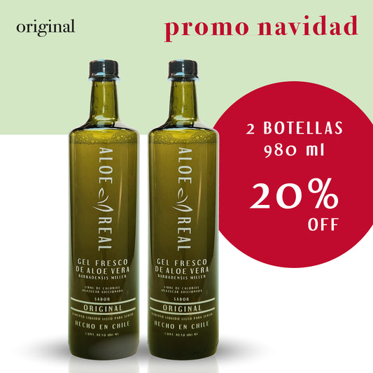 PACK NAVIDAD - Gel de Aloe Vera - Sabor Original - 2 botellas de 980 ml